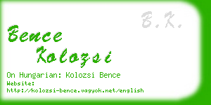 bence kolozsi business card